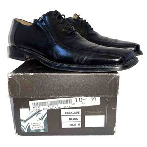 Mezlan Oxford Dress Shoes Men's 10.5 Escalade Black Leather Side Zip Designer